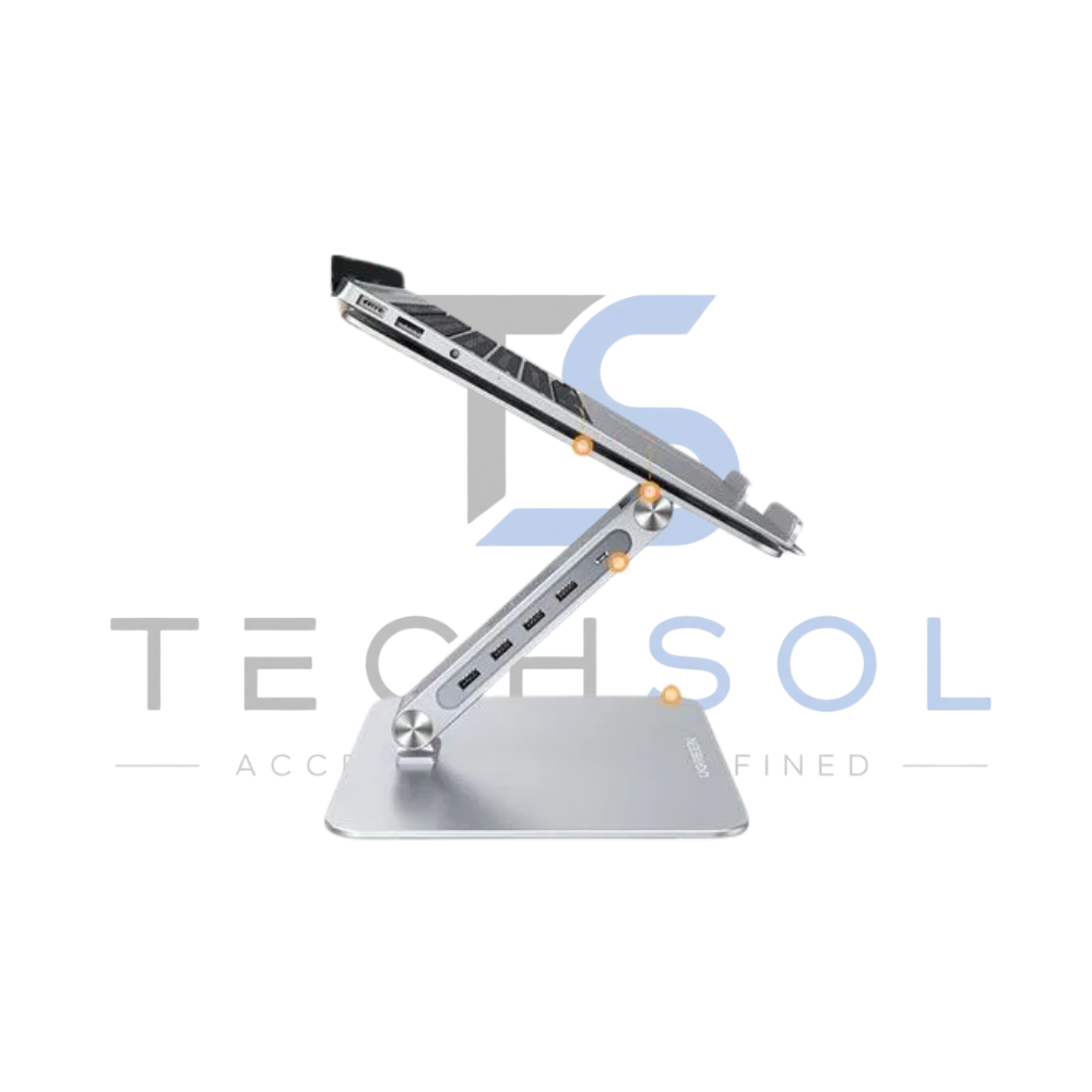 UGreen Adjustable Aluminum Laptop Stand With 4 Port USB Hub | UGreen 60975 | Tech Sol
